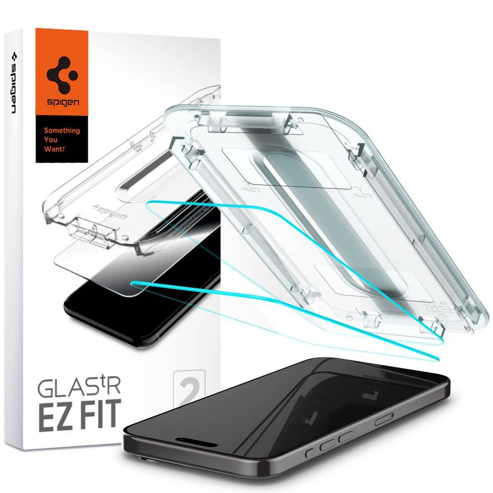 Verre trempé Spigen Glas.tr ez Fit 2-pack iPhone 15 Pro Max Clear - Shop