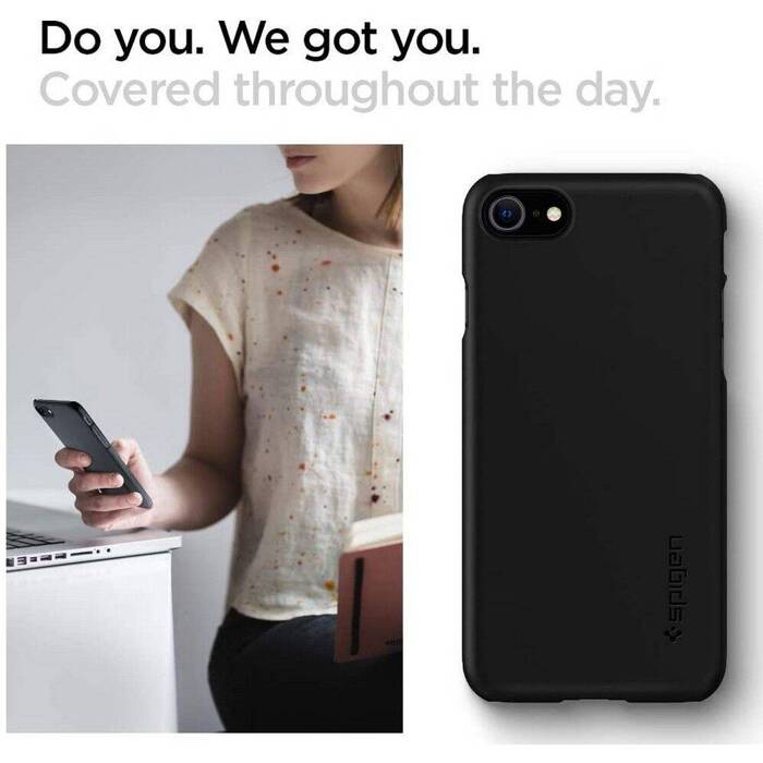 Etui Spigen Thin Fit iPhone 7 / 8 / Se 2020 / 2022 Etui Black