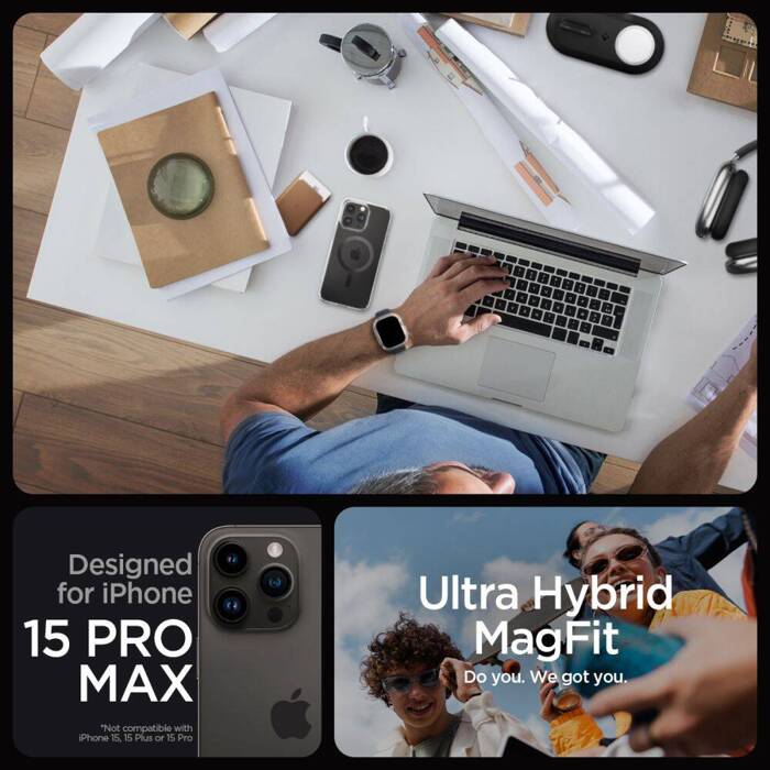 Funda Spigen Ultra Hybrid Mag MagSafe iPhone 15 Pro Max Fibra de Carbono Case